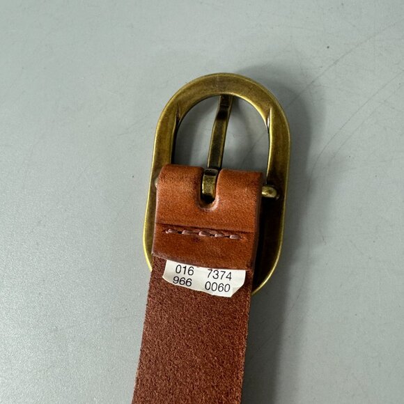 Eddie Bauer Cognac Tan Leather Brass Buckle Women's Belt, Size L - Picture 7 of 12